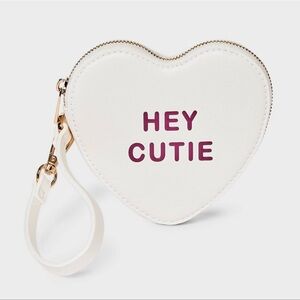 A New Day White Heart Wristlet